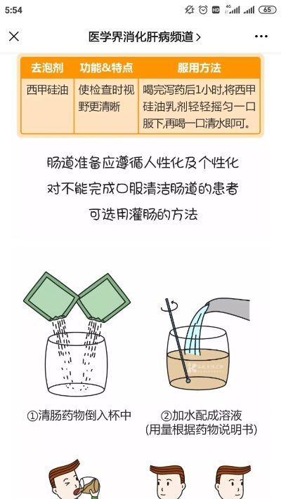 做肠镜西甲硅油吃一瓶 肠镜检查的注意事项和操作步骤